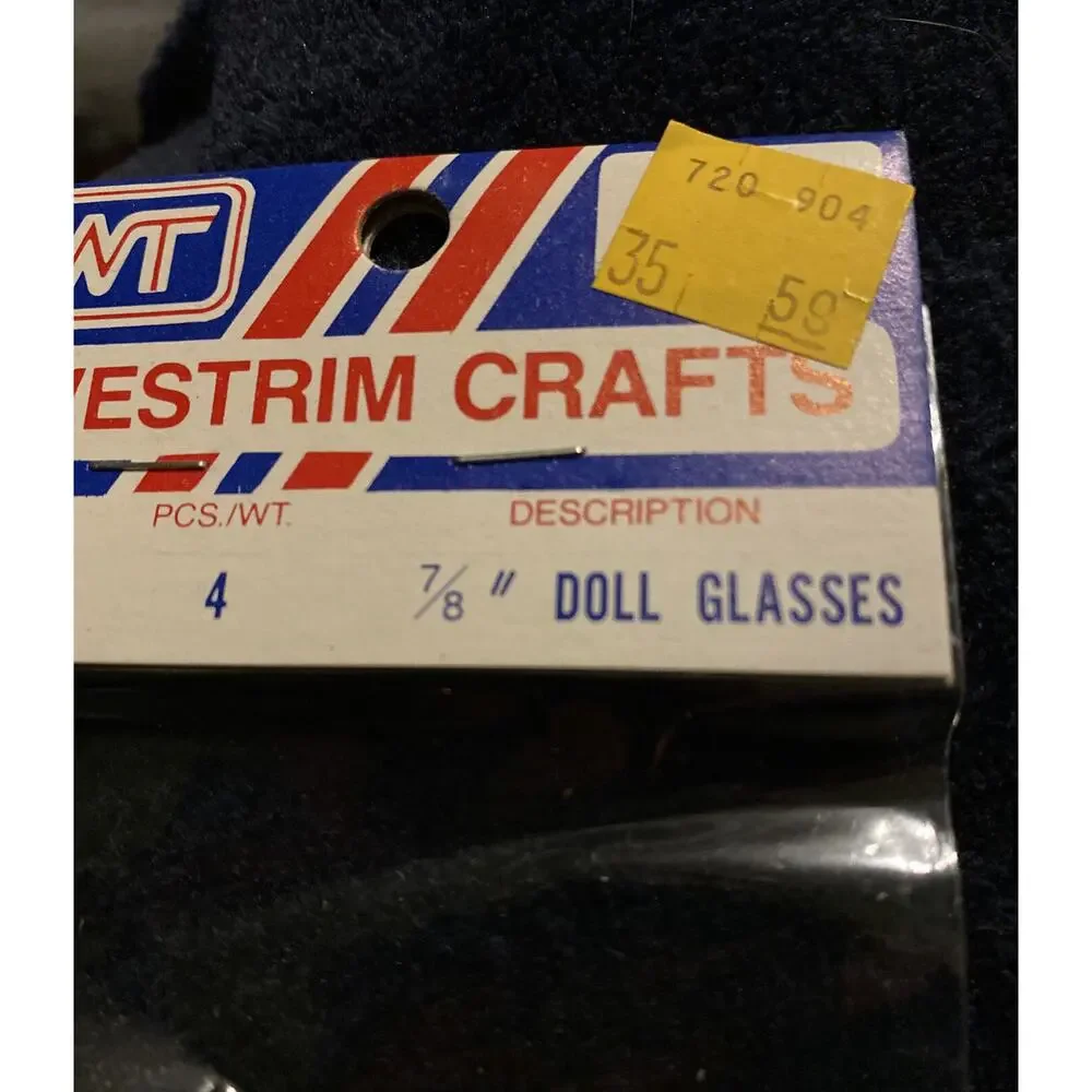 Doll Glasses (4) VTG 7/8” Westrim Crafts Gold Tone Wire‎ Rimmed Style 6595